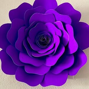 Deep purple flower on canvas